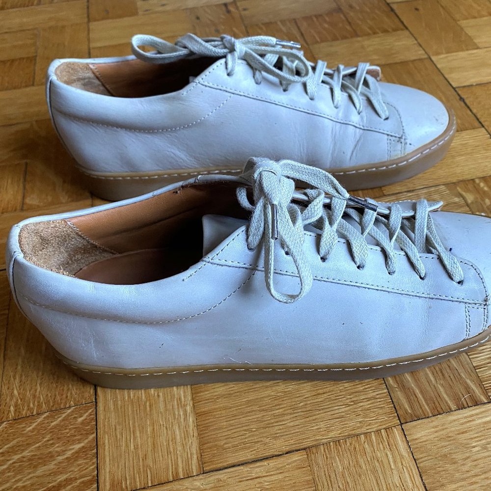 Bobbies Cream Leather Sneakers with Gum Sole